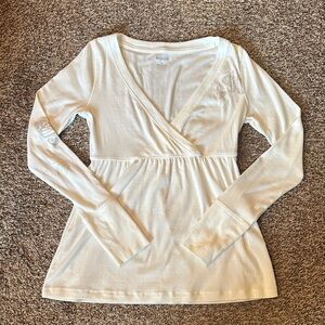 Hollister White Longsleeve Babydoll Top